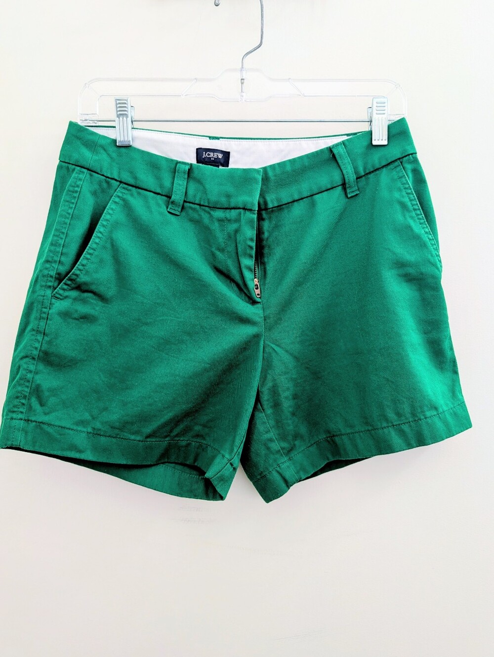 J. Crew Women's Emerald Green Cotton Chino Bermuda Shorts